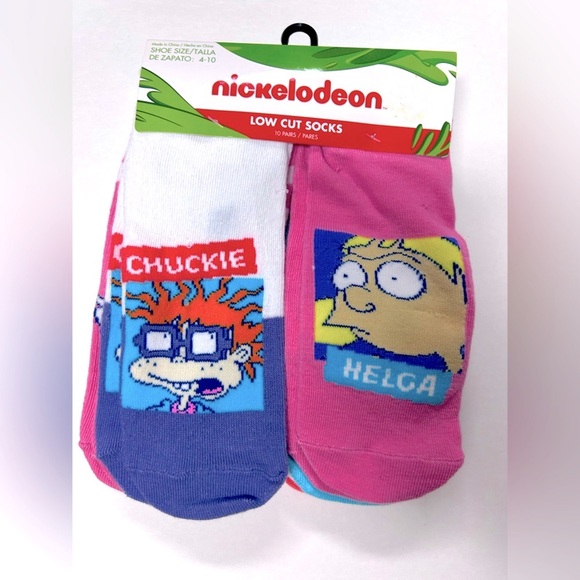 Nickelodeon Accessories - Nickelodeon - 10 Pairs of Low Cut Socks - Size 4-10 - BNWT 🏈🍼